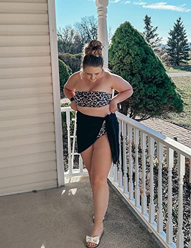 Lecieldusoir Women's Plus Size Sarong Coverups Black Beach Wrap Bathing Suit Wrap Skirts Bikini Cover Ups - Image 8