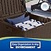 Suncast 60 Gallon Resin Outdoor Patio Storage Box, Water-Resistant Deck Storage Container, for Cushions, Garden Tools, and Outdoor Accessories, Java, Made in the USA