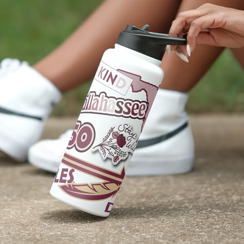 Image of Logo Brands NCAA Native 34 oz Quencher Water Bottle - | Local Icons Design | Double-Wall Insulated| Leak-Proof Lid & Built-In Straw