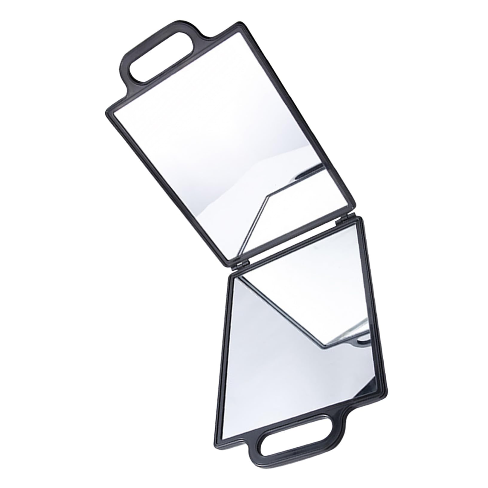 Beaupretty Specchio Doppio Nero per Parrucchiere Vassoio Leggero in Vetro e Plastica, per Saloni e Styling Professionale Stili multipli