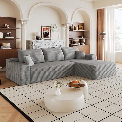 Image of 107 inch Cloud Sectional Sofa Boneless Couches with Chase
