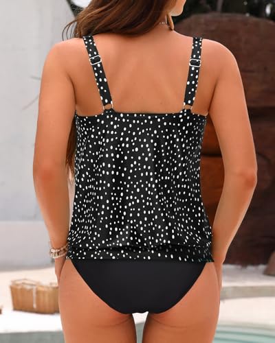 Image of Yonique Blouson Tankini Swimsuits for Women Loose Fit Modest Two Piece Bathing Suits