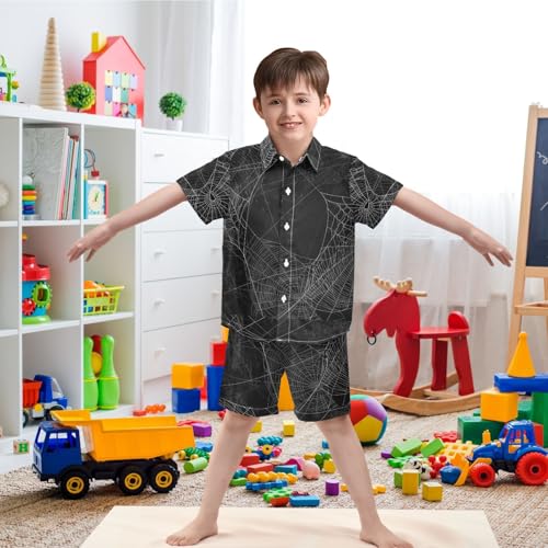 Image of visesunny Boys Hawaiian Shirt and Short Set Summer Outfit Kids 2 Piece Clothes Set 3-10Y