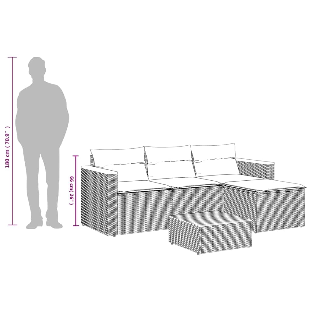 vidaXL Salon de Jardin avec Coussins 3 pcs, Canapés de Patio, Ensemble de Meubles, Mobilier de Terrasse Extérieur, Noir Résine Tressée