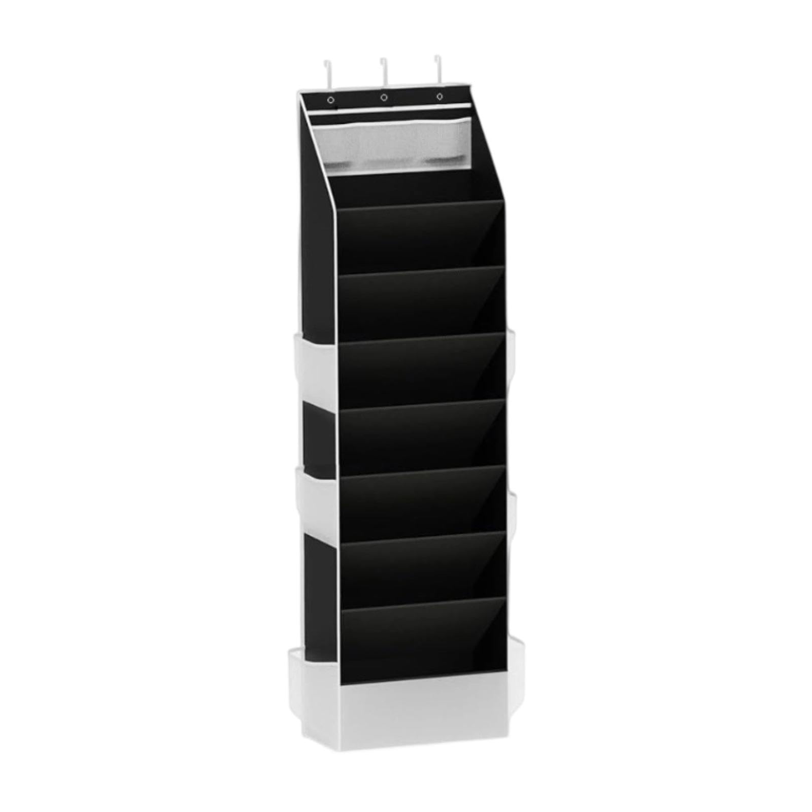 Fenteer Organizador de Zapatos Colgante con Compartimentos Amplios Estante para Zapatos para Colgar sobre Puerta Soporte Organizador Vertical Diseño en Tela O, Negro, Individual