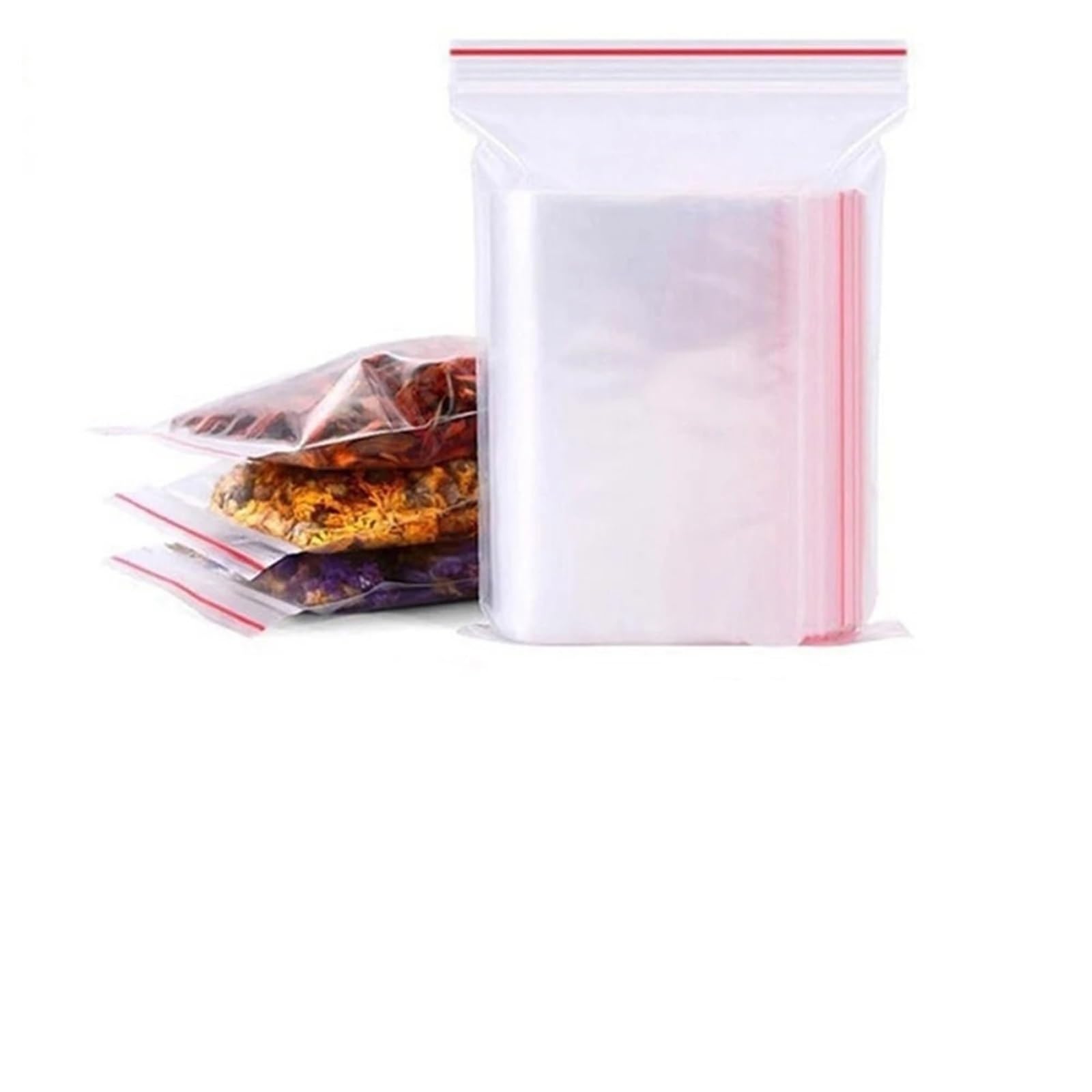 Bolsa Zip Bolsas de plástico transparentes resellables for almacenamiento al vacío, pequeñas, 100 a 1000 unidades para la Cocina(14x20cm,1000 Pcs(8Wires))