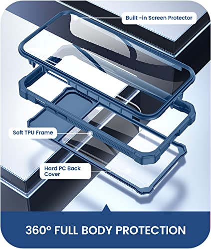 Caka For Iphone 13 Pro Max Case With Slide Camera Cover, Iphone 12 Pro Max Case With Screen Protector Heavy Duty Protection Shockproof Phone Case Cover For Iphone 13 Pro Max 12 Pro Max, Blue #TOP4
