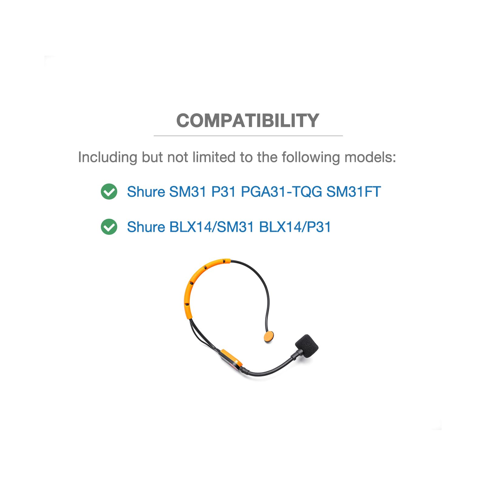 Lot de 5 housses de micro SM31 compatibles avec Shure SM31 P31 PGA31-TQG SM31FT, BLX14/SM31 BLX14/P31 Système de microphone/casque sans fil, filtre anti-pop en mousse haute densité