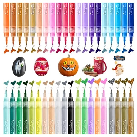 Rotuladores Acrilicos Permanentes 40 Colores - Ohuhu 0.7mm impermeables bolígrafos para pintura rupestre piedra vidrio madera cerámica plástico cerámica huevo de Pascua, calabazas