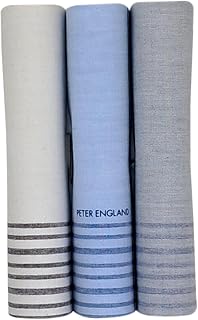 Peter England Men's Cotton Pastel Handkerchief (Multicolour)- Pack of 3 Price In India