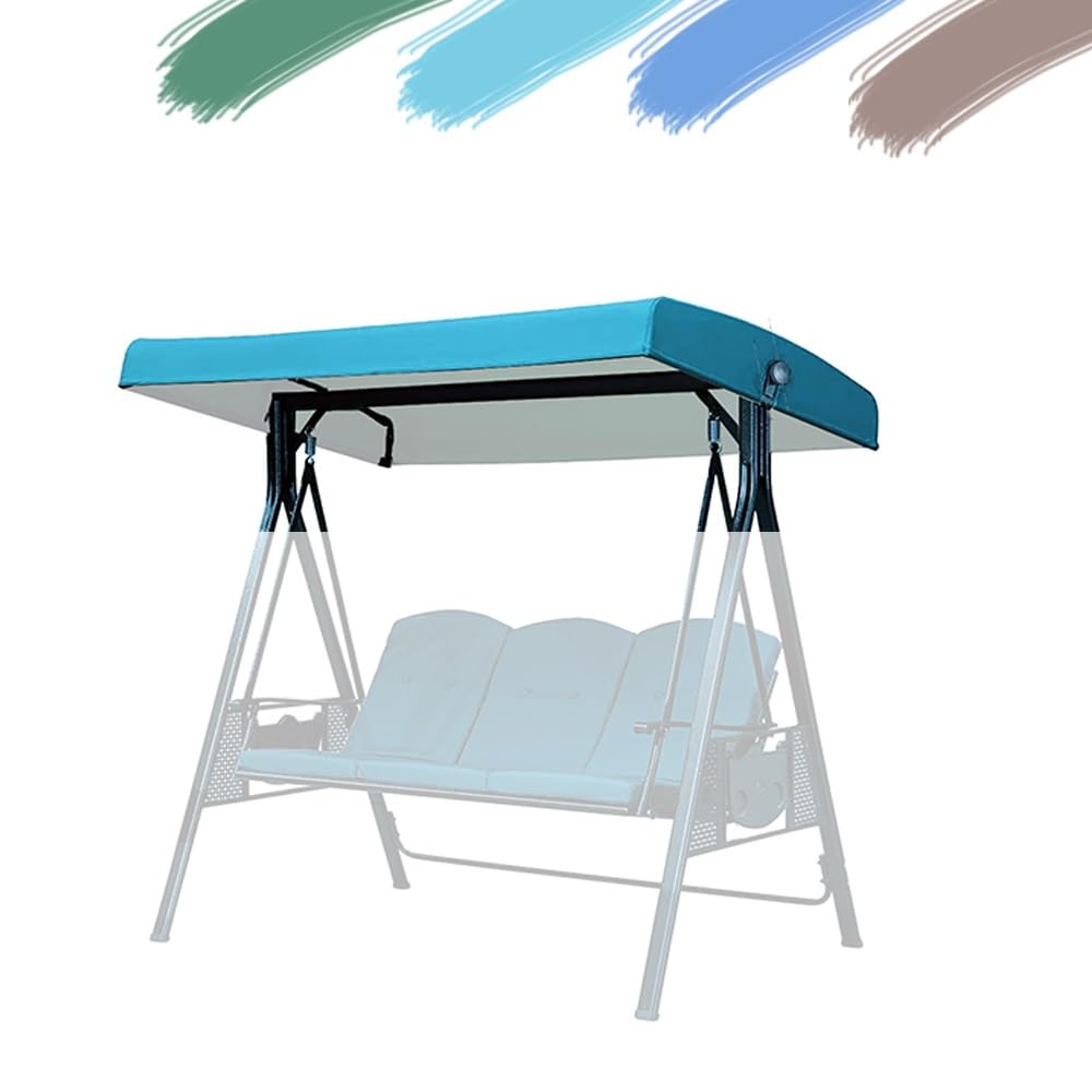 BEWEGNLNHK Swing Chair Canopy Replacement For Garden Swing, Waterproof Patio Swing Canopy Replacement Cover 2 3 Seater Porch Swing Seat Canopy Cover(Sky Blue)