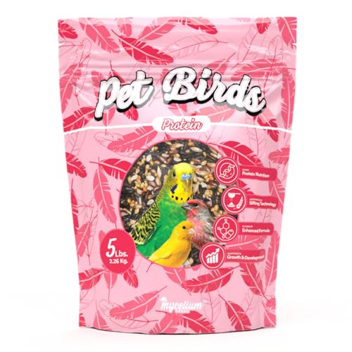 Mycelium Pet Bird Protein Bird Seed Mix (5 LB Bag) | High-Protein Bird Food for Finches, Canaries, Budgies & Parrotlets | Supports Energy & Growth | Organic, Non-GMO Daily Diet | Made in USA