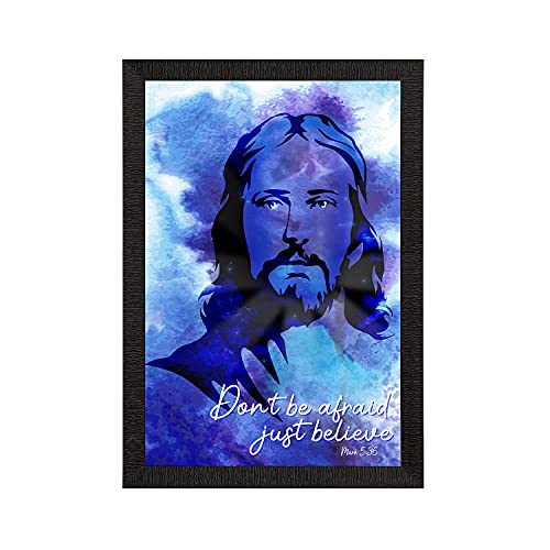 Image of eCraftIndia Don't be Afraid, Just Believe Jesus Christ Satin Matt Texture UV Art Painting