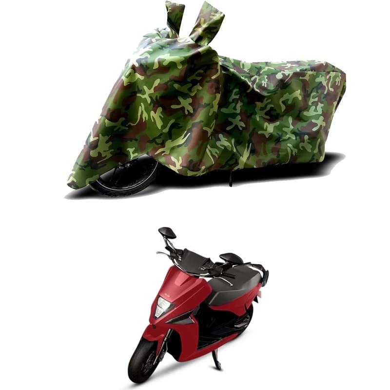 Image of 100% Water Resistant Bike Scooty Two Wheeler Body Cover Compatible for Simple Energy One Extra /UV-Rays /Heat Protection /Birds Dropping /Scratchproof /Dust Proof /Waterproof /All [Green MJ]