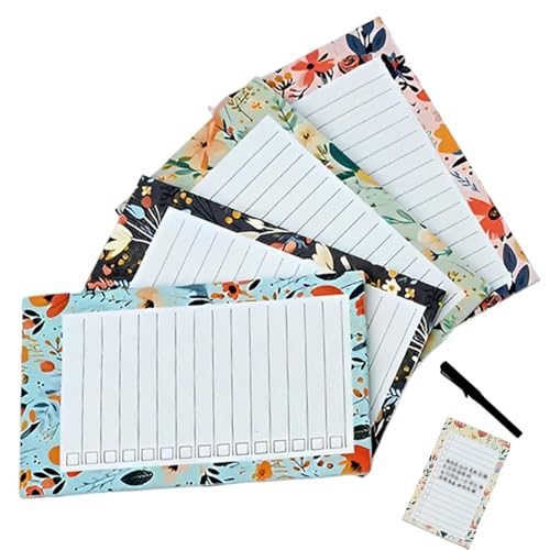 CEJAS 4 Piezas Lista Compra Nevera Magnetica, Bloc de Notas Magnético para Nevera con Bolígrafo, Planner Notebook, Diseño de Estilo Frutas, Adecuado para Hogar, Aula y Oficina