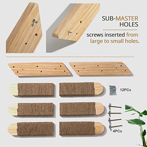 Dvfroy 2 PCs Cat Wall Furniture, Wood Extra Larger Cat Perch, Cat Climbing Shelf Two Types of Mounting Screws Included… - Image 7