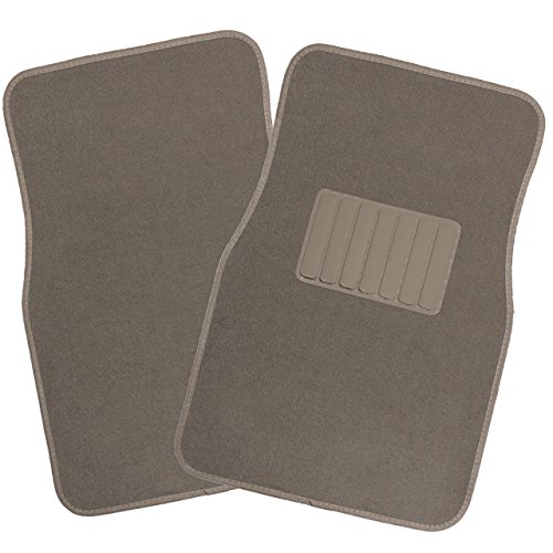 OxGord 4pc Full Set Carpet Floor Mats, Universal Fit Mat for Car, SUV, Van Trucks - Front Rear, Driver Passenger Seat Beige