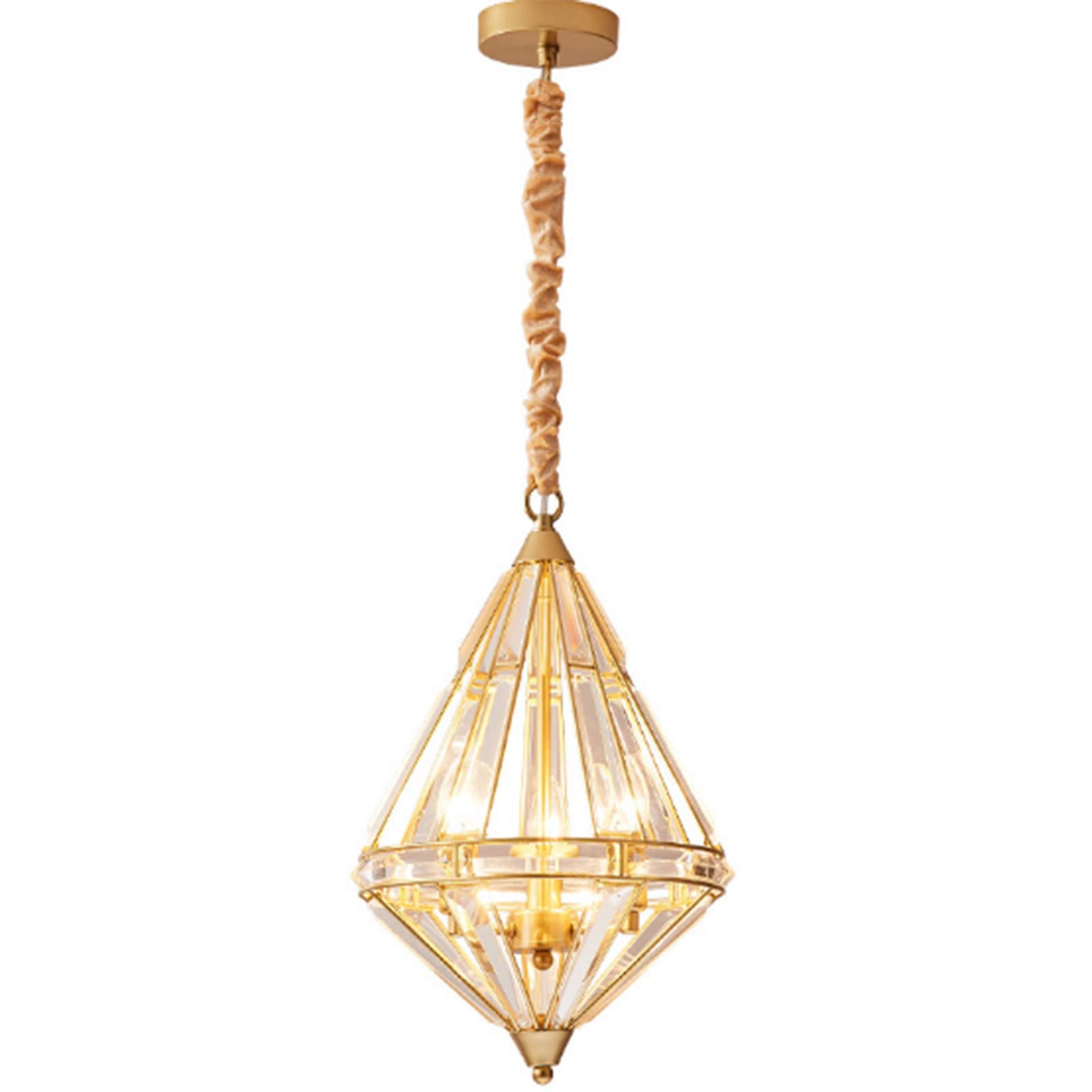 Suspension moderne en verre de cristal et luminaire suspendu pour plafond rustique