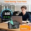 Cordless Electric Lunch Box for Adults, 18000mAh Rechargeable Heated Lunch Box Battery Powered with Scheduled Heating, 1.5L Portable Food Warmer, Bonus Ice Pack & Insulated Bag for Work, Office, Car