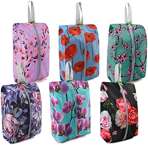 BeeGreen Shoe Organizer 6pcs Shoe Bags with Zipper Closure, Flowe...