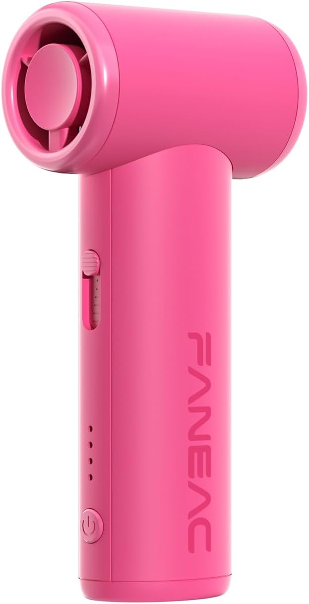 Mini ventilador portátil de mano, motor sin escobillas, ultra delgado, control continuo, batería recargable de 2500 mAh hasta 8 horas, ventilador