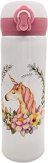 Thermos in Acciaio Inossidabile Nesloonp 500 ml Bevande Fredde e Calde Borraccia termica thermos isolante per bevande l'ufficio, la scuola, lo sport, il caffè, il tè,unicorno