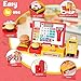 Cash Register for Kids with Scanner Realistic, Pretend Play Toy Cash Register with Fast Food/Fake Money/Credit Card/Calculator/Microphone Gift Ideas for Toddlers Girls Boys 3-5 4-8, Yellow