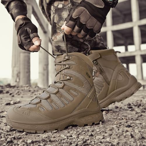 Image of Winter Snow Boots Waterproof Military Training Anti Slip Warm Boots Thickened Cotton Walking Ankle Boots For Man