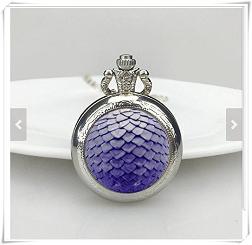 paystone Purple Dragon Scale Pocket Watch, Dragon Scale Necklace