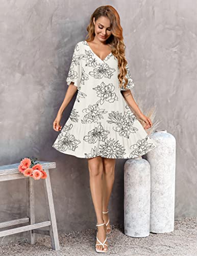 Aoulaydo Swimsuit Cover Ups For Women Sexy Beach Cover Up Dress Short Sleeves Bathing Suit Coverup #TOP2