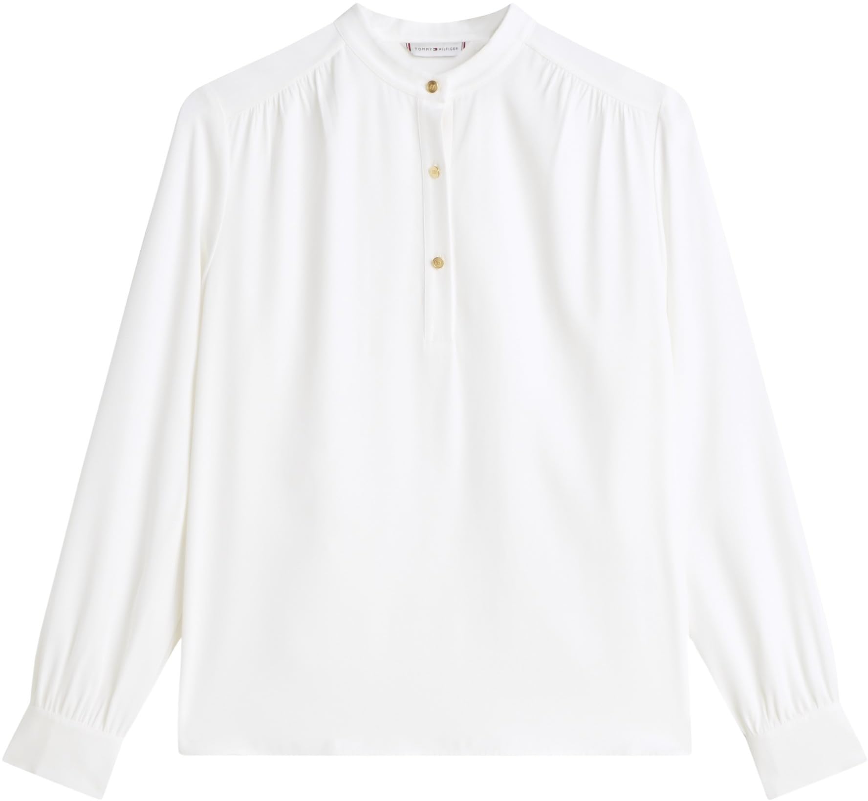 Tommy Hilfiger Bluzka damska VIS Twill V-NK WW0WW48178 L/S bluzki, biała (Ecru), 34, Biały (Ecru), 60