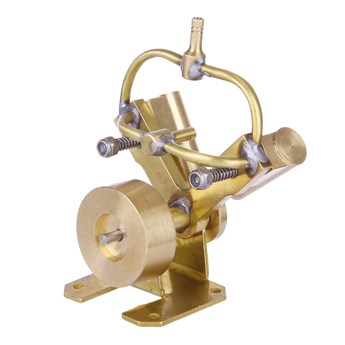 Dampfmaschine Bausatz Erwachsene, Mini V-förmige Dampfmaschine aus reinem Kupfer mit Zwei Zylindern Generator Modell Dampfbetriebenes Mechanisches Set