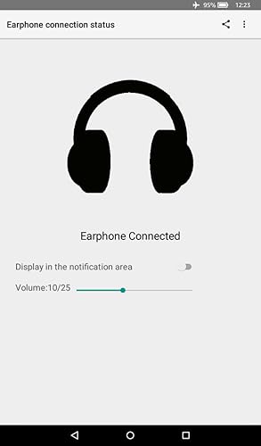 Earphone connection status display