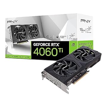 PNY Placa gráfica GeForce RTX™ 4060 Ti 16GB Verto™ Dual Fan DLSS 3 (128 bits, PCIe 4.0, GDDR6, HDMI/DisplayPort, suporta 4K, 2 compartimentos)