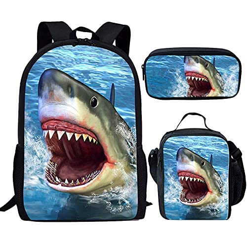 NETILGEN Mochila infantil para la escuela 3 en 1 para niños y adolescentes, bolsa de almuerzo aislada + estuche para lápices, para viajes, camping, senderismo, ciclismo, deportes al aire libre, Lindo