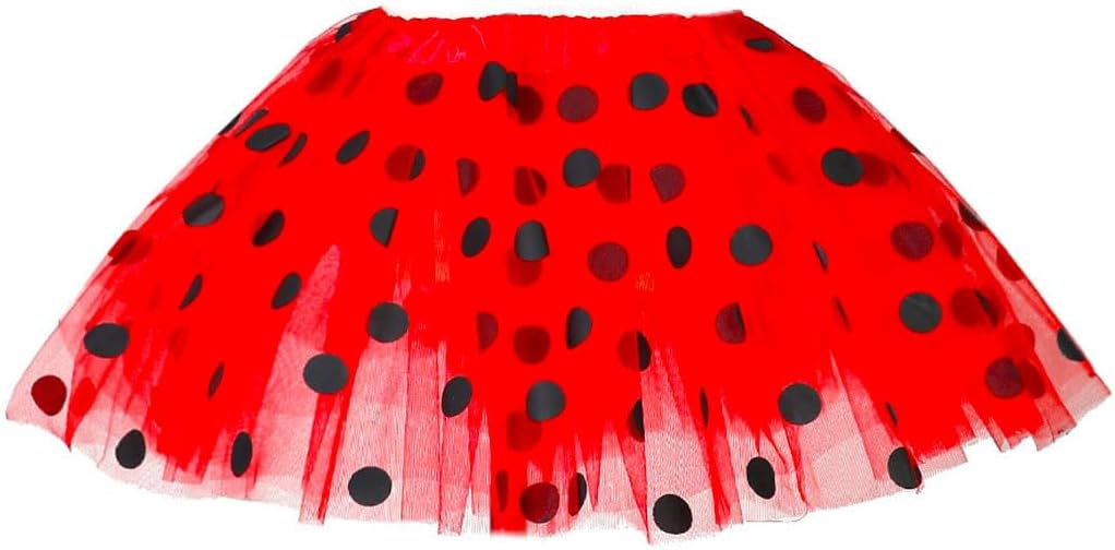TWINKLEDE Women's Polka Dot Tulle Tutu Skirt Layered Ballet Tutu Skirts Halloween Costume Tutu Skirt for Women