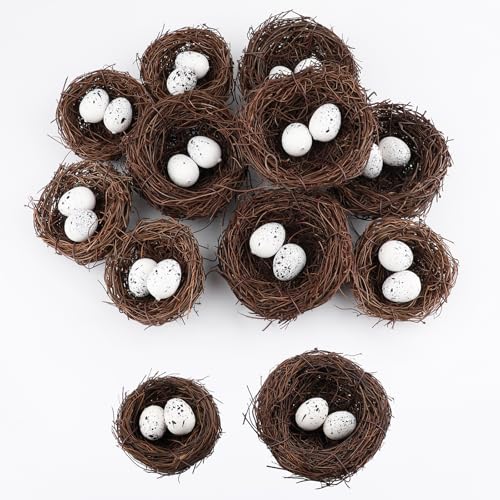 30Pcs Small Artificial Bird Nests with Eggs for...