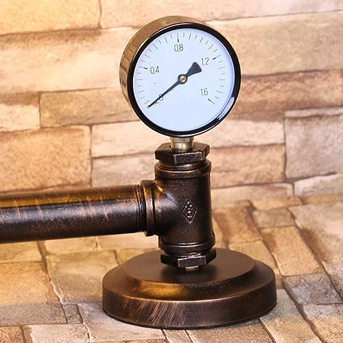 Lampe steampunk pipe retro industrielle en fer rustique pour table et plafond