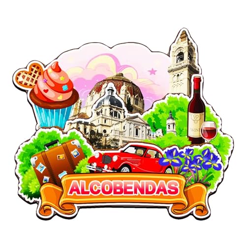 Orlaybar Alcobendas - Imán decorativo 3D de la Comunidad de Madrid España para nevera, ciudad, viajes, recuerdo, regalos turísticos, hecho a mano, para decoración del hogar, 4093