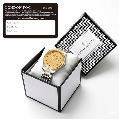 Image of London Fog Carnaby Collection Analog Watch for Men with Round Dial, Day & Date Display, Quartz Movement, Stainless Steel Strap & Water Resistant - LFM10008