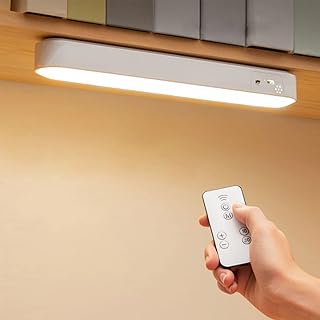 LED Lights Bar, Magnetic/Stick-on Desk lamp, Rechargeable Under Cabinet Lights with Remote, Dimmable Touch Lamp Battery Operated, 3 Color Modes, Timing, Reading Desk Lamp, USB Strip Light, Study Lamp