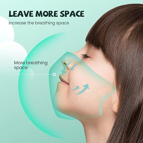 Miniatura 4 de NINFICHO KF94 - Funda facial para niños, 4 capas de protección no tejida para niños, diseño 3D transpirable para 4 a 15 años