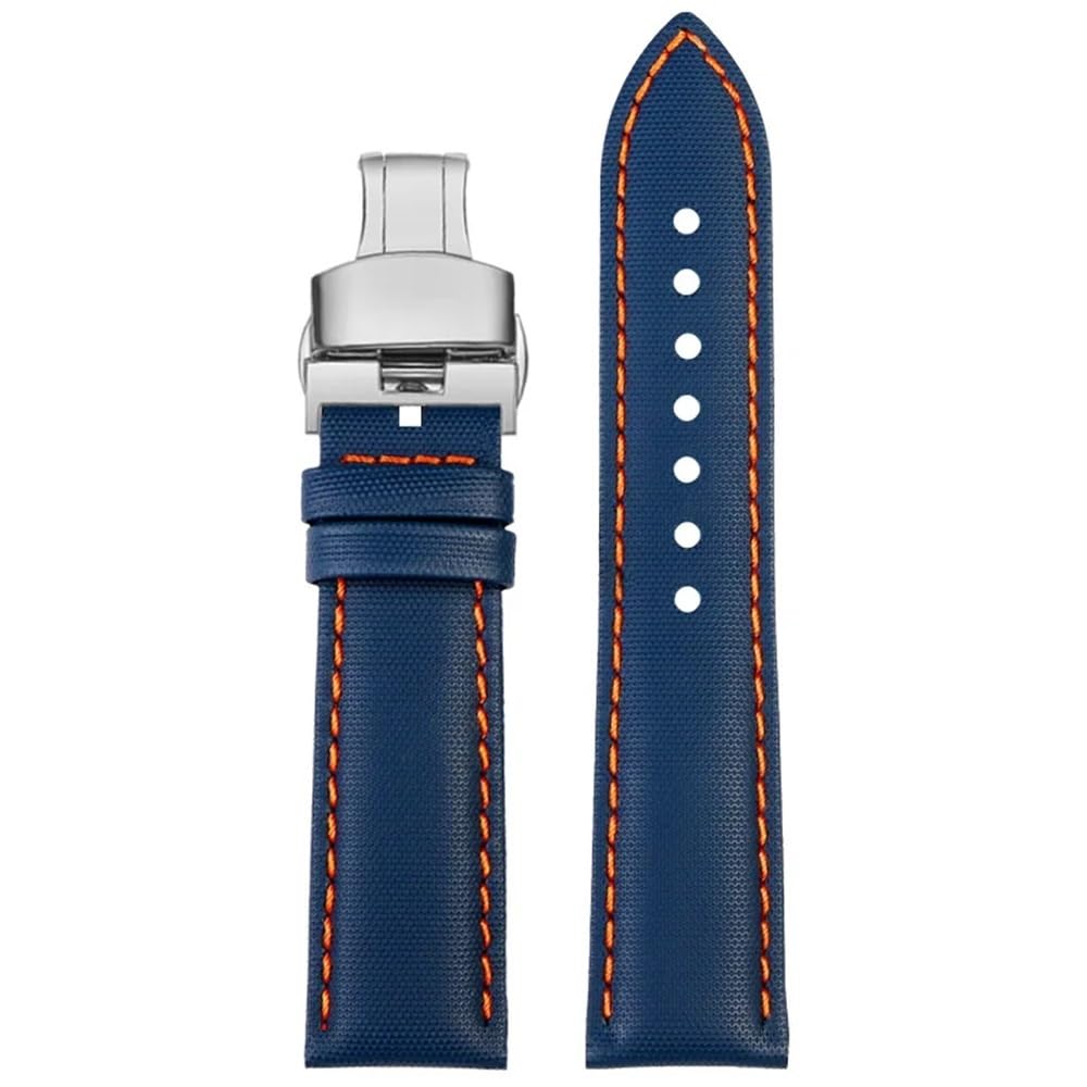 Bracelet TAG HEUER 23mm anti-transpiring nylon bleu et cuir de vache