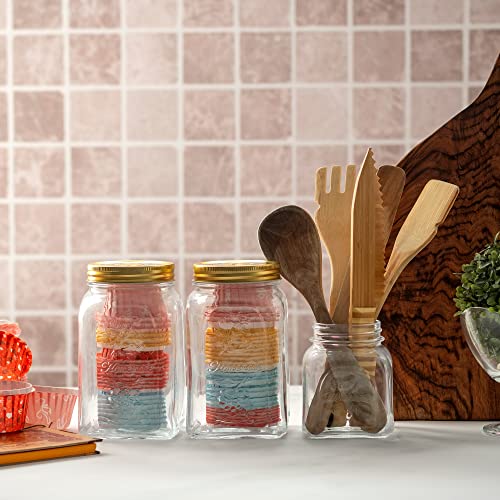 Image of Pasabahce Homemade Glass Jar with Metellic Lid from House of the Original Pasabahce from Turkey | Stylish & Durable Airtight Storage Container for Pickles, Snacks, Cookies & Spices (1500ml, 1pc)