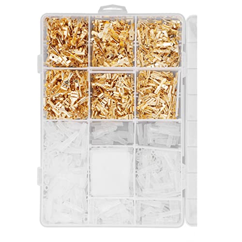 Male Female Spade Terminal, 900 Pcs Female Spade Connector Kit 2.8mm 4.8mm 6.3mm Insulated Wire Crimp Connectors with Insulating Sleeves Kit for Electrical Wiring Relay