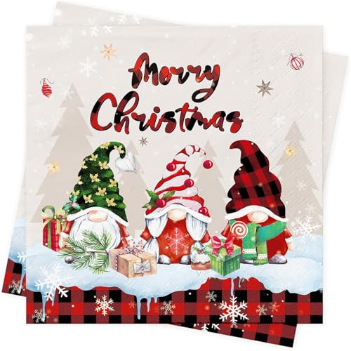 Gleemix Wichtel Servietten Weihnachten, 20 Stück Weihnachts Tischdeko...
