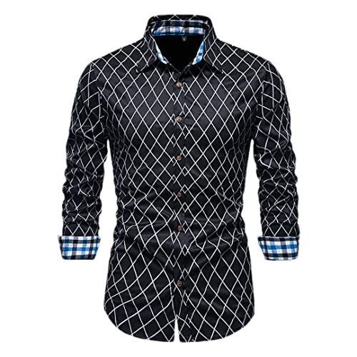 Chemise à carreaux homme anti-plis coupe droite confortable noire taille S pour homme actif