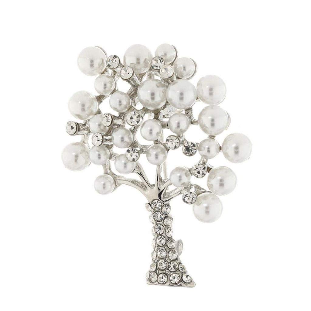 Broche de árbol de Perlas de Diamantes, Broche de Diamantes de imitación de Cristal, joyería, Vestido, Bufanda, Chal