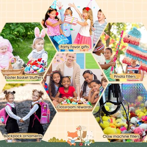 Hebterrka 12er Pack Kleine Plüschtiere für Kinder Mini Plüsch Schlüsselanhänger, Weihnachts- und Geburtstagsgeschenke, Party Mitgebsel, Goodie Bag Füller