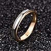 NUNCAD Wedding Rings His and Hers 4mm Gold Silver Tungsten Carbide Ring for Men Women Two-Tone Simple Bands Dome Style Couple Rings with Stepped Edges Size M1/2(53mm) #4